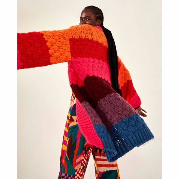 NEW Farm Rio Striped Cardigan Multi Small - Picture 8 of 17